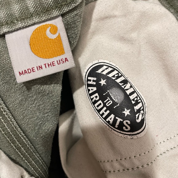 VTG Carhartt Double Knee Carpenter Pants Moss Green Distress 32x30 B01 MOS USA - Picture 3 of 12